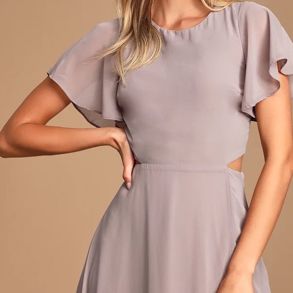 Garden Bliss Dusty Lavender Cutout Maxi Dress - Picture 4 of 5